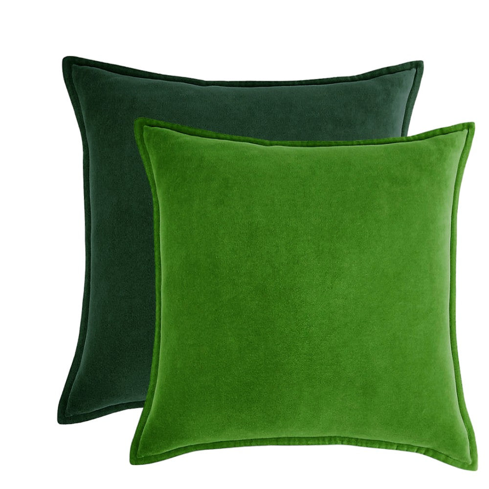 Square Cotton Velvet Throw Pillow (With 450g insert) size 18"x18"