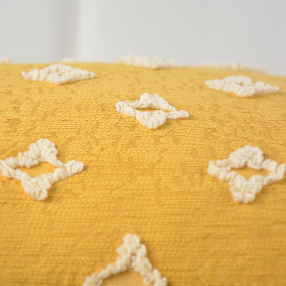 Rectangular Flower Tufted Pillow Daisy flower Lumbar Throw Pillow (With/Without Inserts) 12x20 inches, pack of 2 throw pillows