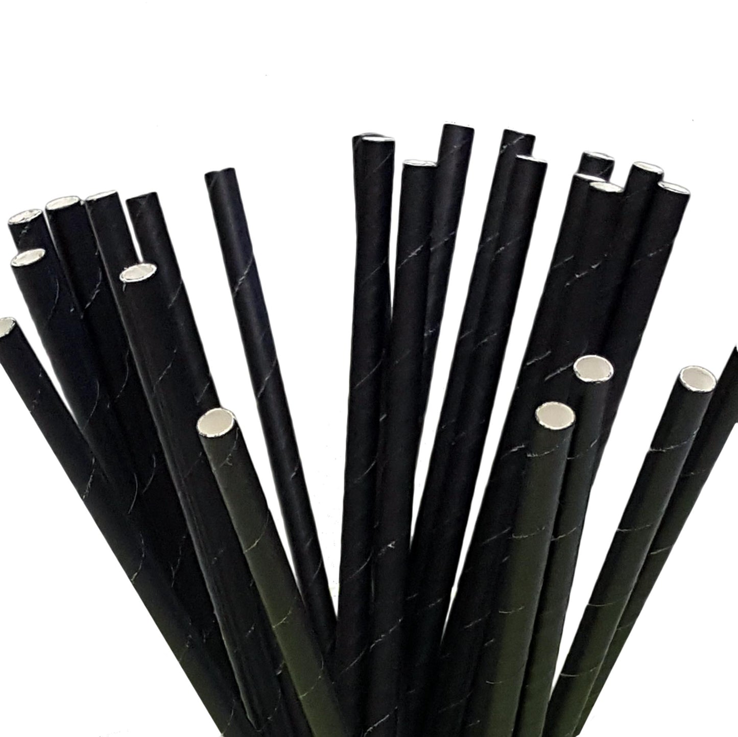 Black paper straws - 200 pieces (set of 8 packs of 25) - party essentials