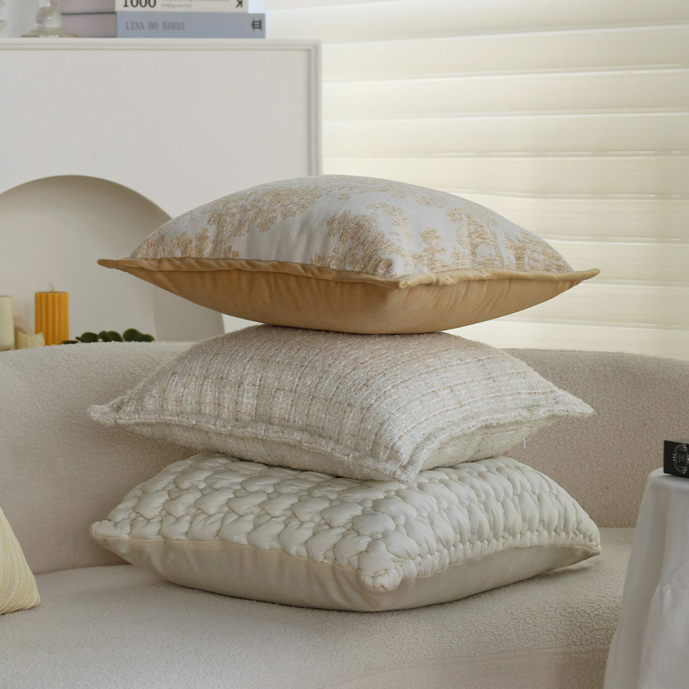 18"x18" Square Throw Pillow | Elegant Tree Motif Chenille Design | Soft & Textured Cushion Cover | 2 Insert Options | Neutral & Bold Colors