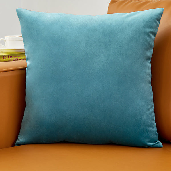 Turkish blue Set of 2 Velvet Solid Colors Throw Pillow Covers (With or Without Inserts)
