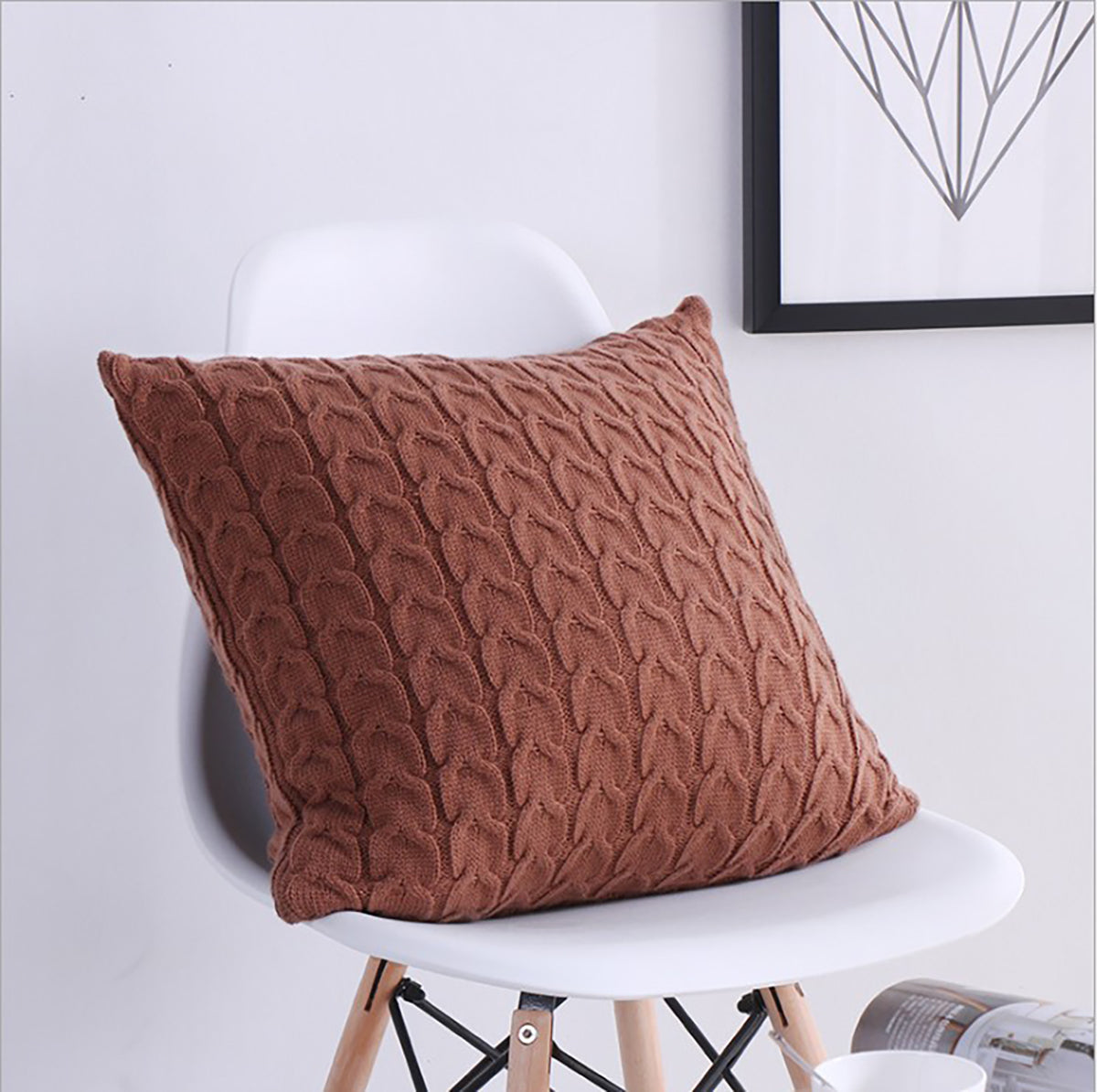 Knitted Cozy Home Decoration Throw Pillow (With or Without 450g Insert) 18"x18"
