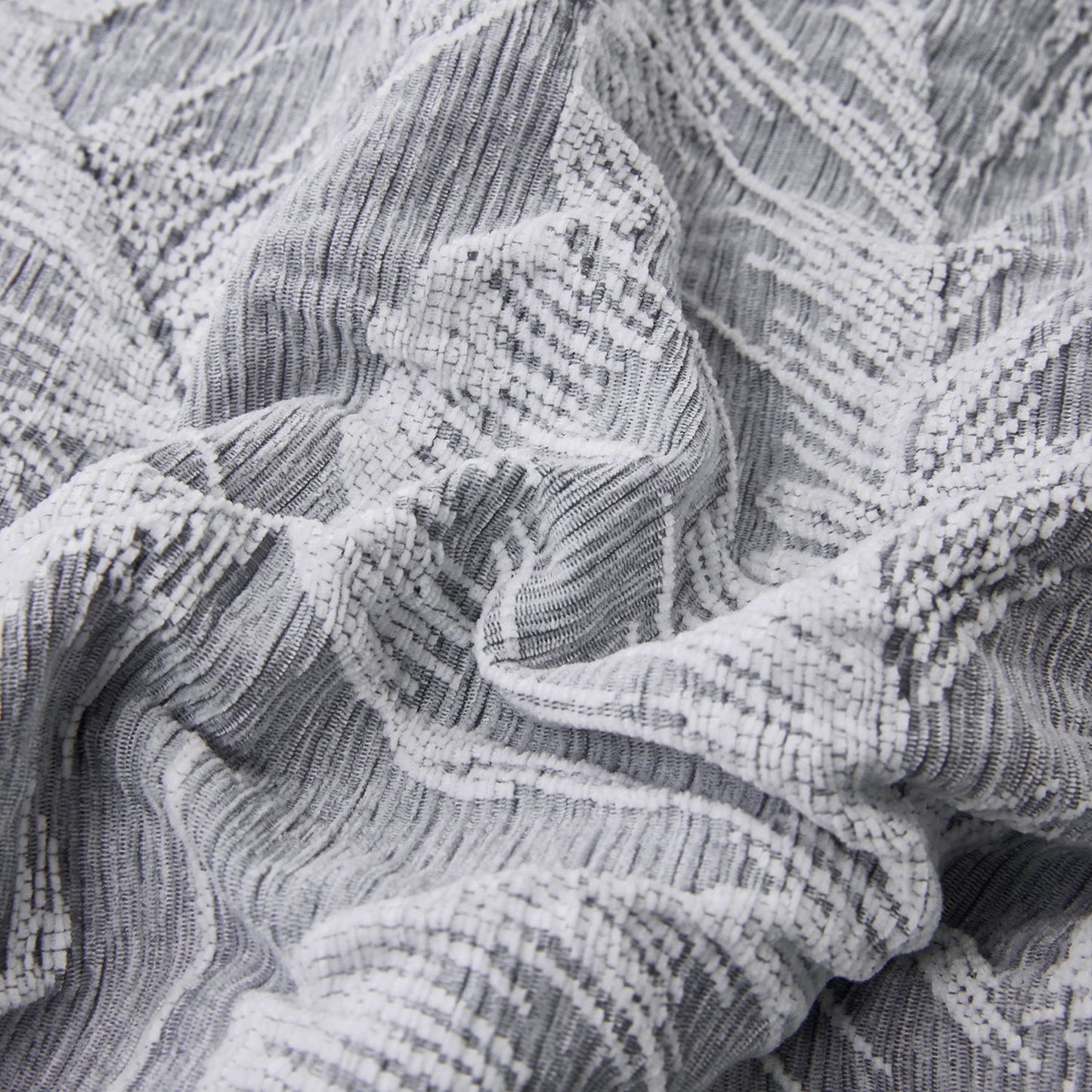 Closeout - 7 Piece Gray Chenille Jacquard Comforter Set