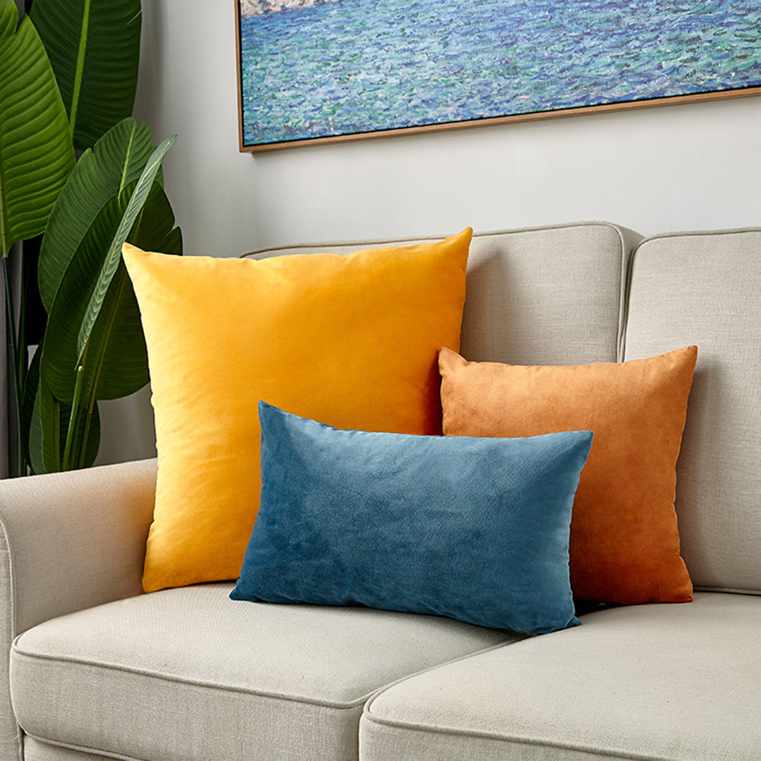 Pack of 1 Velvet Solid Colors Throw Pillow cover, Insert is optional many colors to choose from