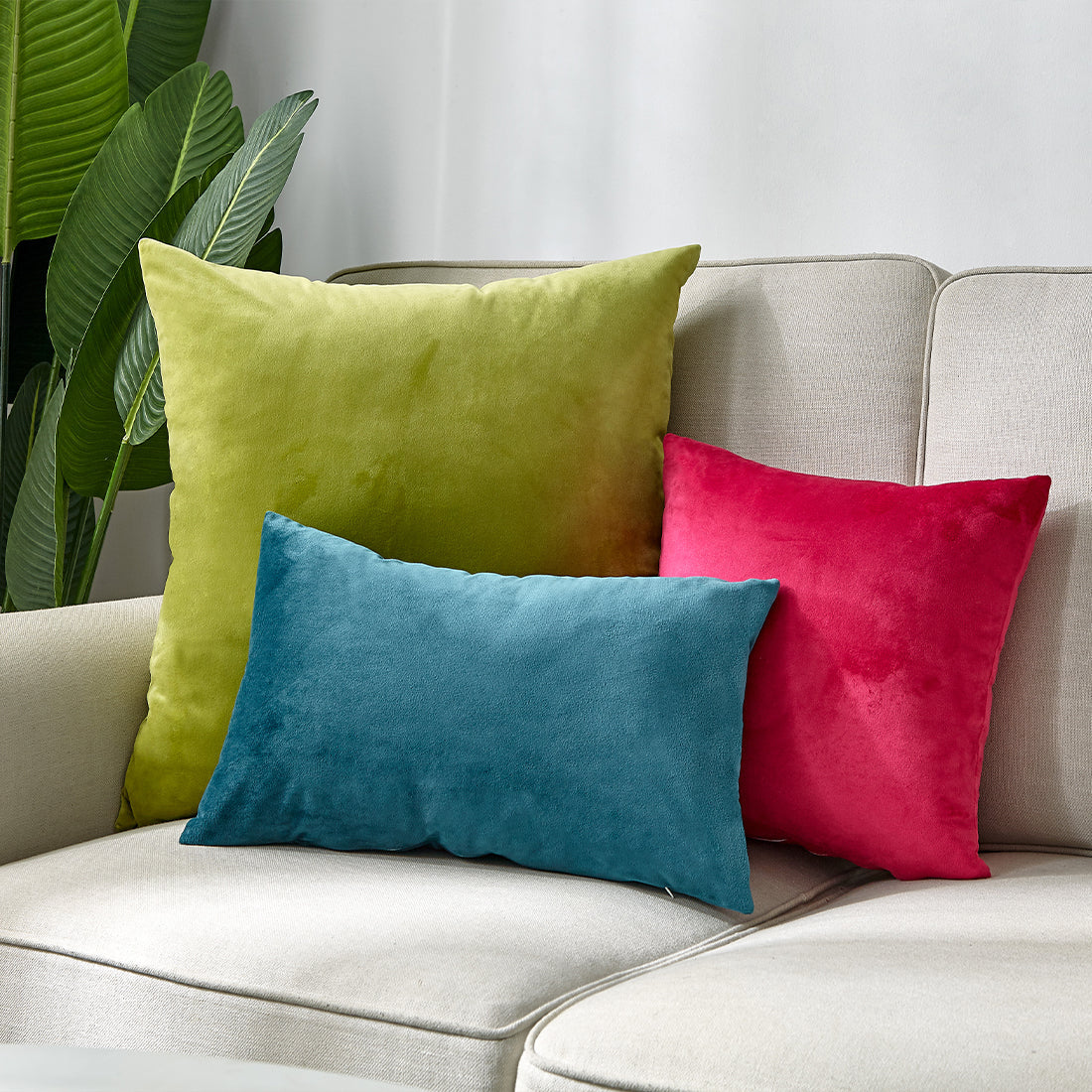 Pack of 1 Velvet Solid Colors Throw Pillow cover, Insert is optional many colors to choose from