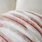 Pink18"x18" ribbed ombre faux fur throw pillow ultra-soft two-tone design luxury textured accent insert included