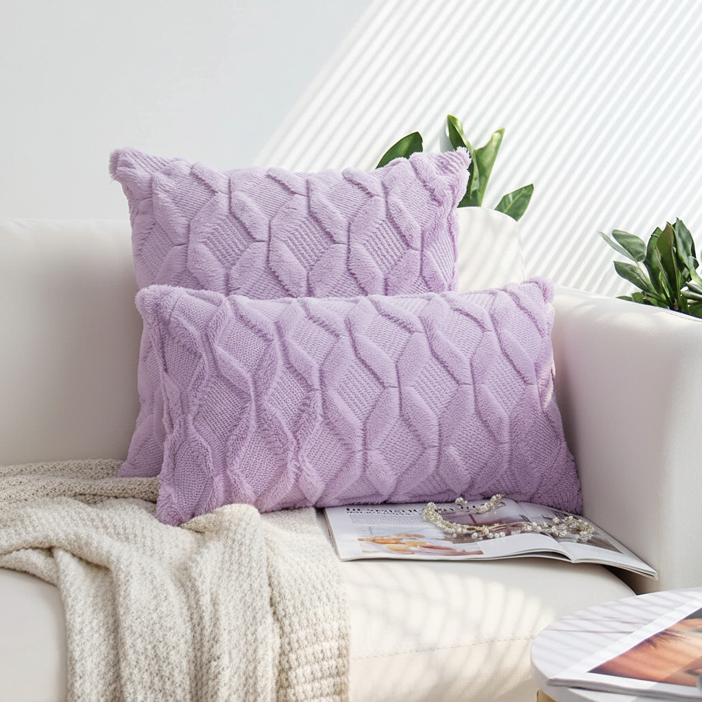 Pack of 2 One 18"x18" with a matching color of one 12"x20" Square and rectangle combo set throw pillow covers with inserts