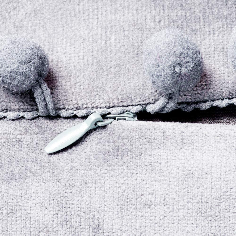 Rectangular Pompoms Lumbar Throw Pillow(With/Without Inserts)12x20 inches, pack of 2 throw pillows