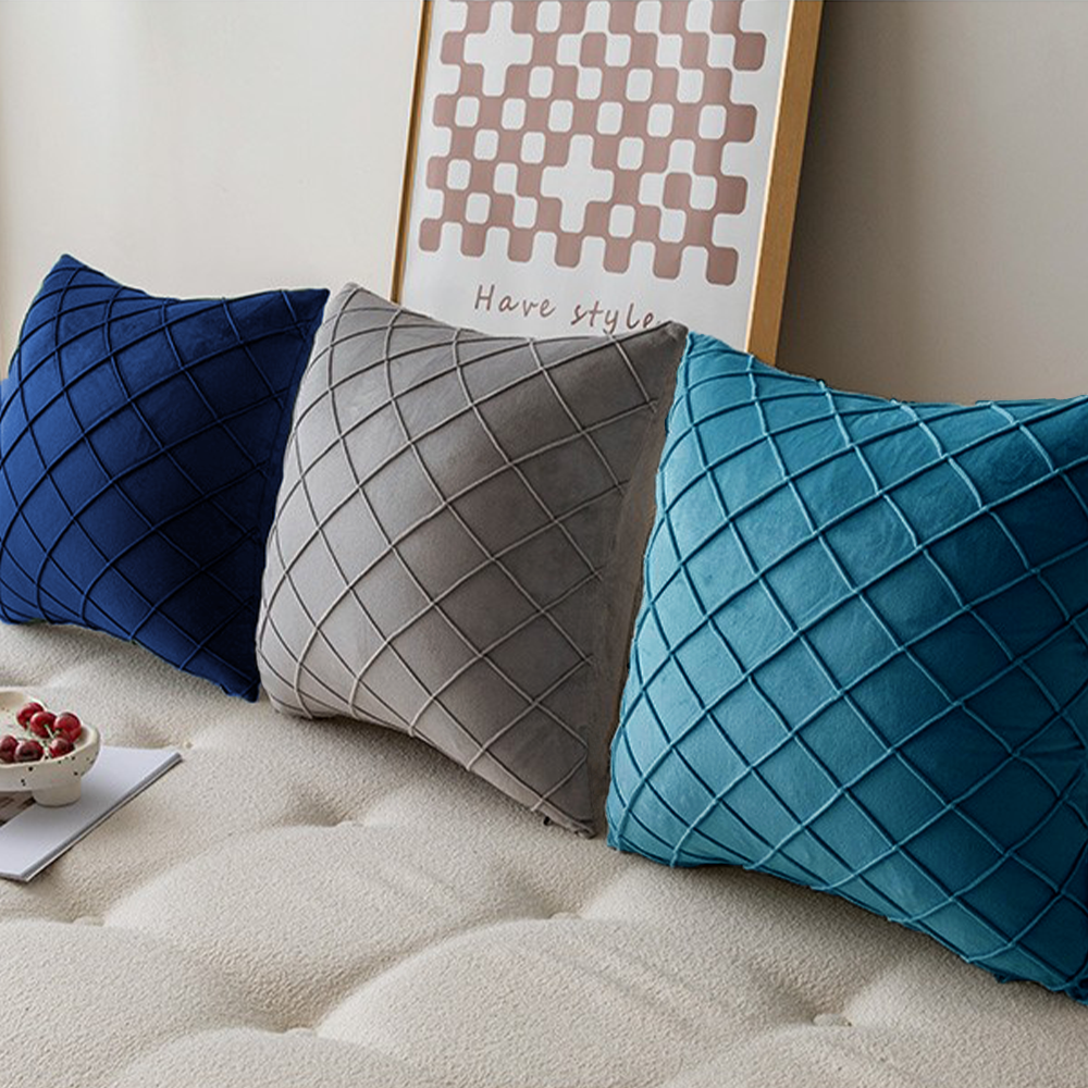 Diamond Cushion Throw Pillows (With/Without Inserts) 18x18 inches, pack of 2 throw pillows