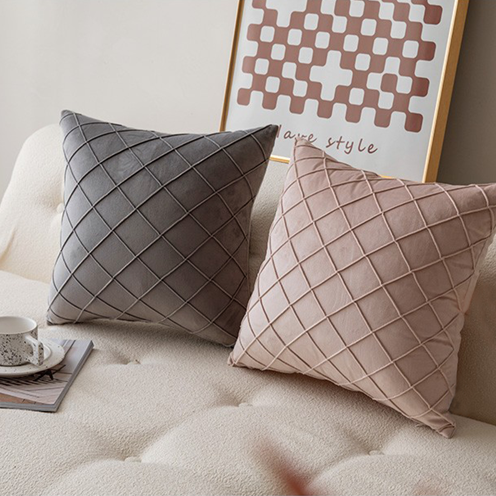 Diamond Cushion Throw Pillows (With/Without Inserts) 18x18 inches, pack of 2 throw pillows