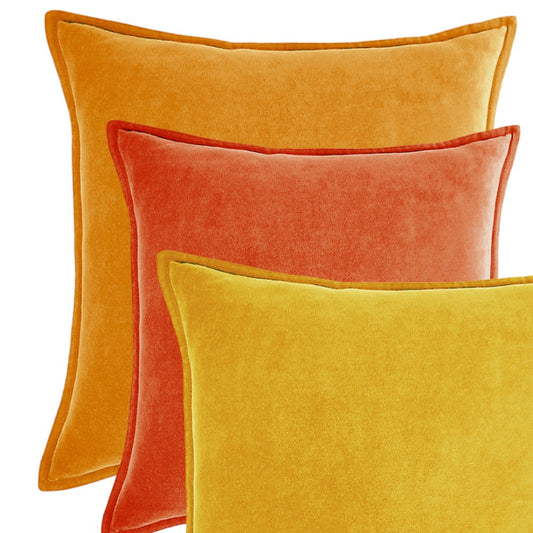 Square Cotton Velvet Throw Pillow (With 450g insert)  size 18"x18"