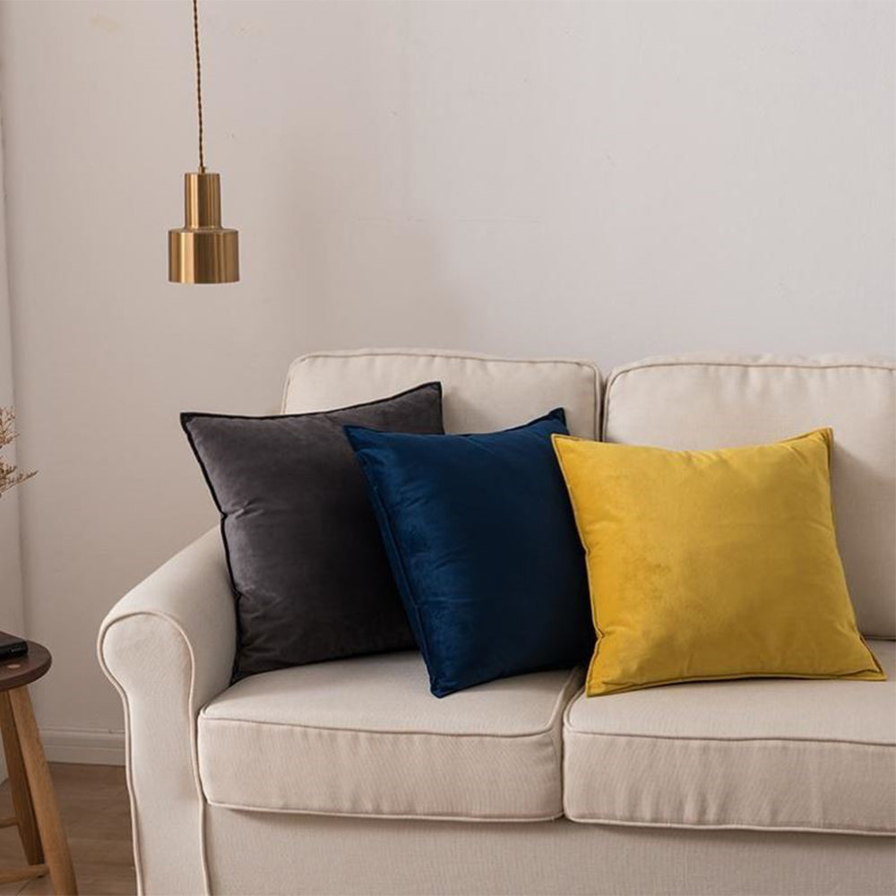 Square Cotton Velvet Throw Pillow (With 450g insert)  size 18"x18"