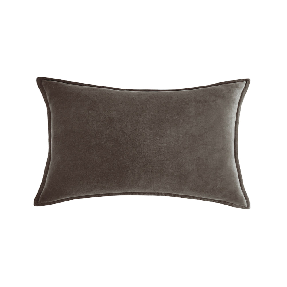 Rectangular 12x20" lumbar support Velvet Throw Pillow (With 330g insert) edged pack of one