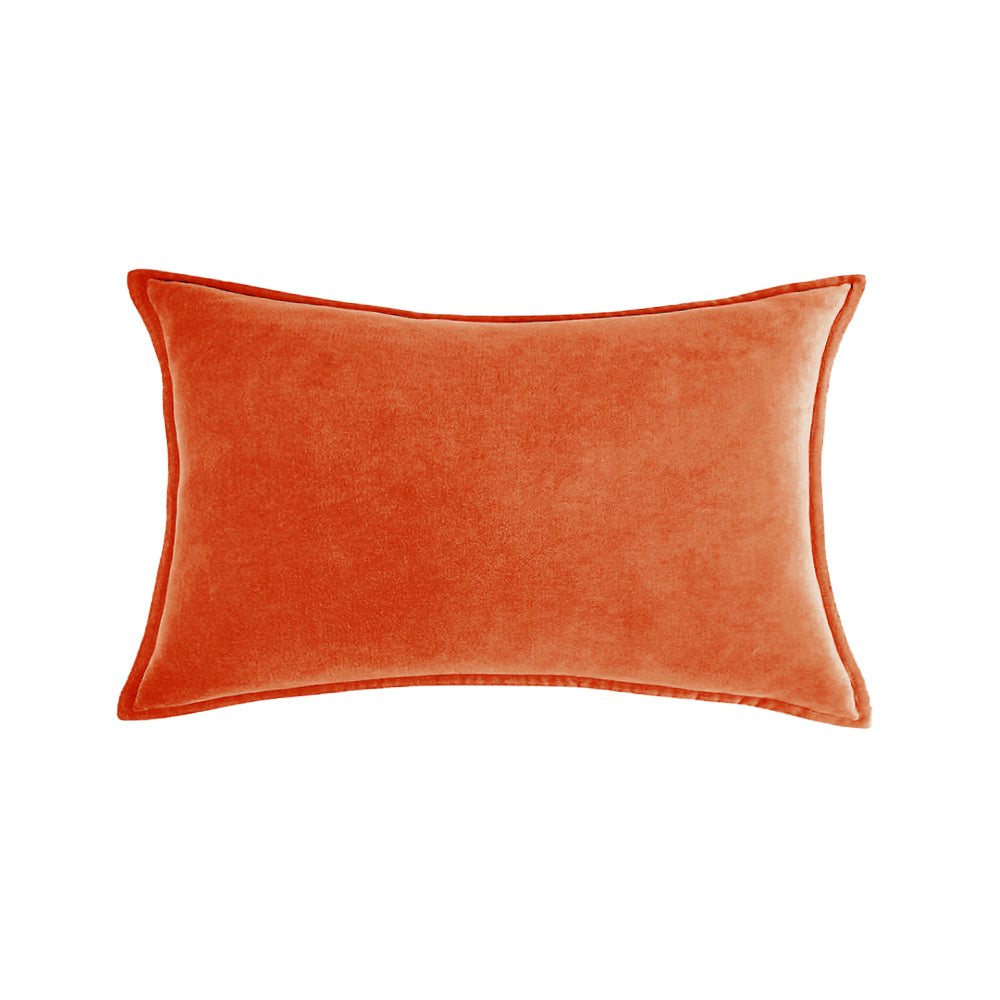 Rectangular 12x20" lumbar support Velvet Throw Pillow (With 330g insert) edged pack of one