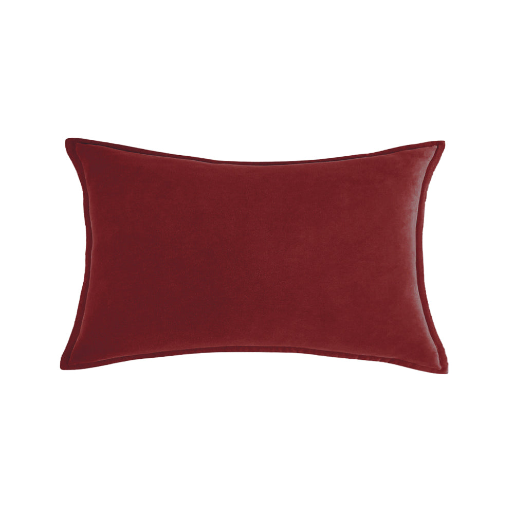 Rectangular 12x20" lumbar support Velvet Throw Pillow (With 330g insert) edged pack of one