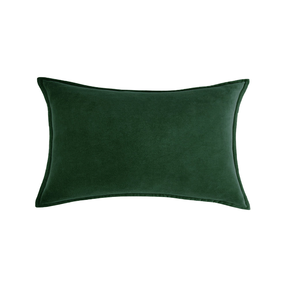 Rectangular 12x20" lumbar support Velvet Throw Pillow (With 330g insert) edged pack of one