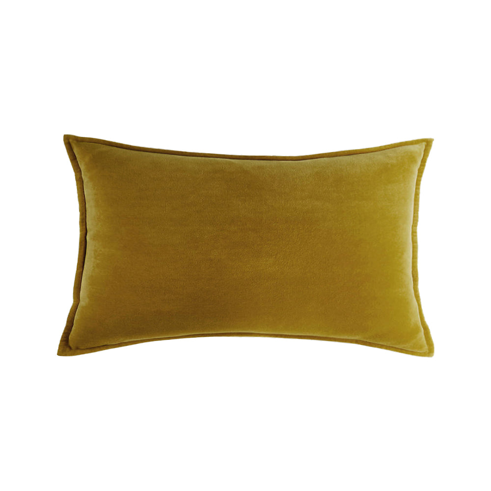 Rectangular 12x20" lumbar support Velvet Throw Pillow (With 330g insert) edged pack of one