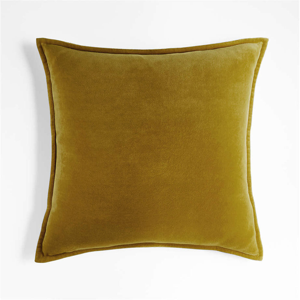 20''x20'' luxe velvet throw pillow  | 19 colors soft & elegant piped edge design | modern couch & bedroom accent | insert included