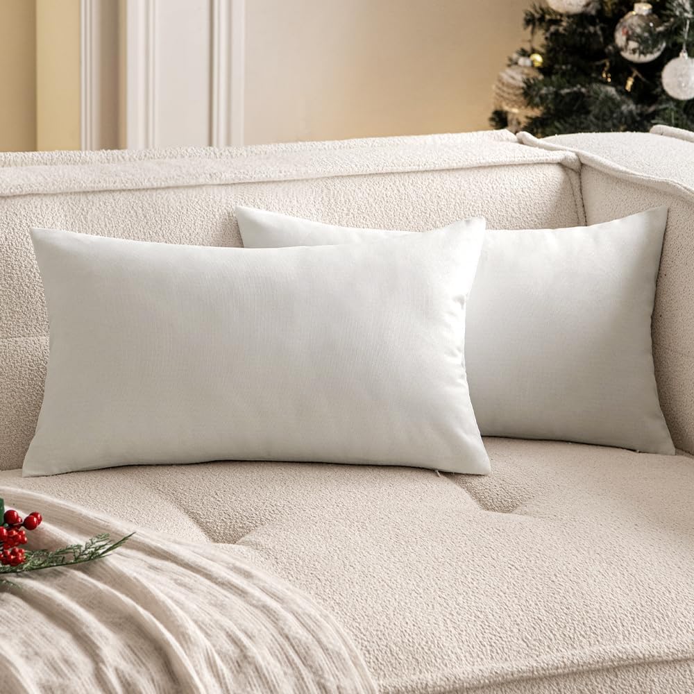 ok IN2xP4 P5 Set of 2 Solid Color Outdoor Waterproof Throw Pillow covers AND Inserts  Square 18"x18" or Rectangle 12"x20"