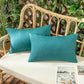 ok IN2xP4 P5 Set of 2 Solid Color Outdoor Waterproof Throw Pillow covers AND Inserts  Square 18"x18" or Rectangle 12"x20"