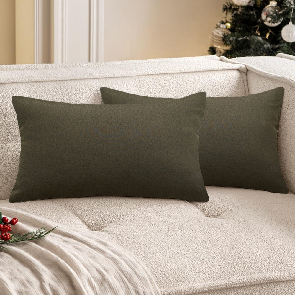 ok IN2xP4 P5 Set of 2 Solid Color Outdoor Waterproof Throw Pillow covers AND Inserts  Square 18"x18" or Rectangle 12"x20"