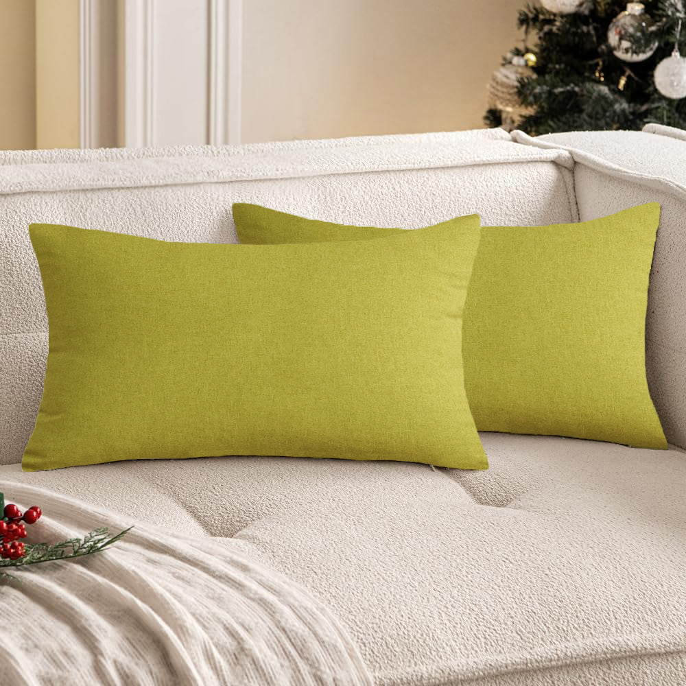 ok IN2xP4 P5 Set of 2 Solid Color Outdoor Waterproof Throw Pillow covers AND Inserts  Square 18"x18" or Rectangle 12"x20"