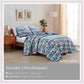 Reversible 3-Piece Geometric Triangle Bedspread Set - Quilted Coverlet with Pillow Shams