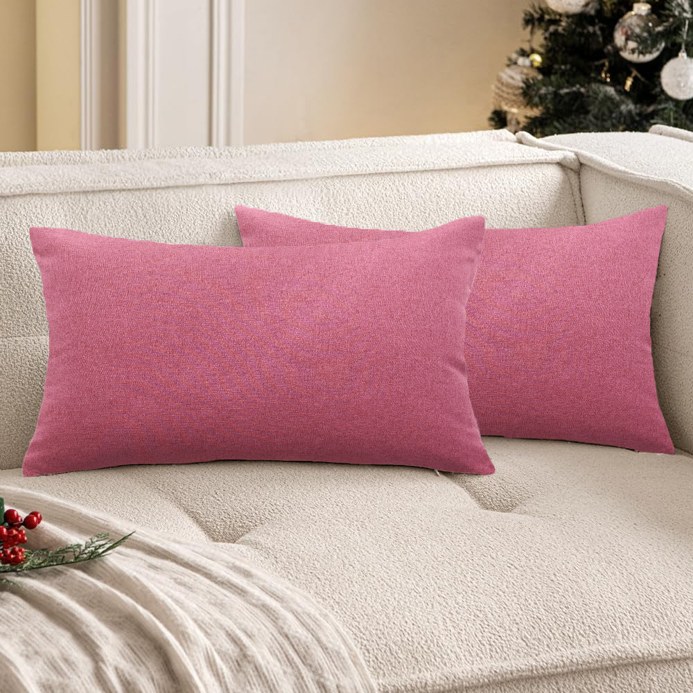 ok IN2xP4 P5 Set of 2 Solid Color Outdoor Waterproof Throw Pillow covers AND Inserts  Square 18"x18" or Rectangle 12"x20"