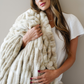 DOUBLE RUCHED FAUX FUR THROW BLANKETS
