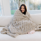 DOUBLE RUCHED FAUX FUR THROW BLANKETS