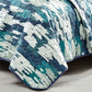 Reversible 3-Piece Abstract Watercolor Bedspread Set - Quilted Coverlet with Pillow Shams
