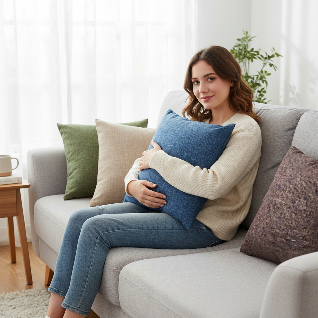 Polyester/Linen Blend Throw Pillow (With Insert) 4 sizes and colors options pack of one