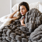 DOUBLE RUCHED FAUX FUR XL THROW BLANKETS