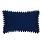 12''x20'' velvet pom-pom lumbar support throw pillow | 7 colors soft & playful ball trim design | chic lumbar & accent pillow | insert included
