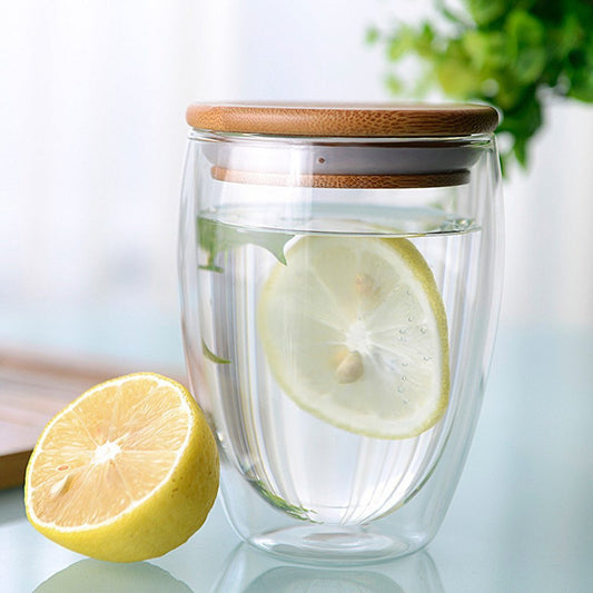 350ml 12oz double walled mug with bamboo lid double-wall glasses with spill proof bamboo lids. perfect for serving tea, coffee, juice, sodas, cocktails, whiskey, scotch, vodka, or your preferred spirit on the rocks.