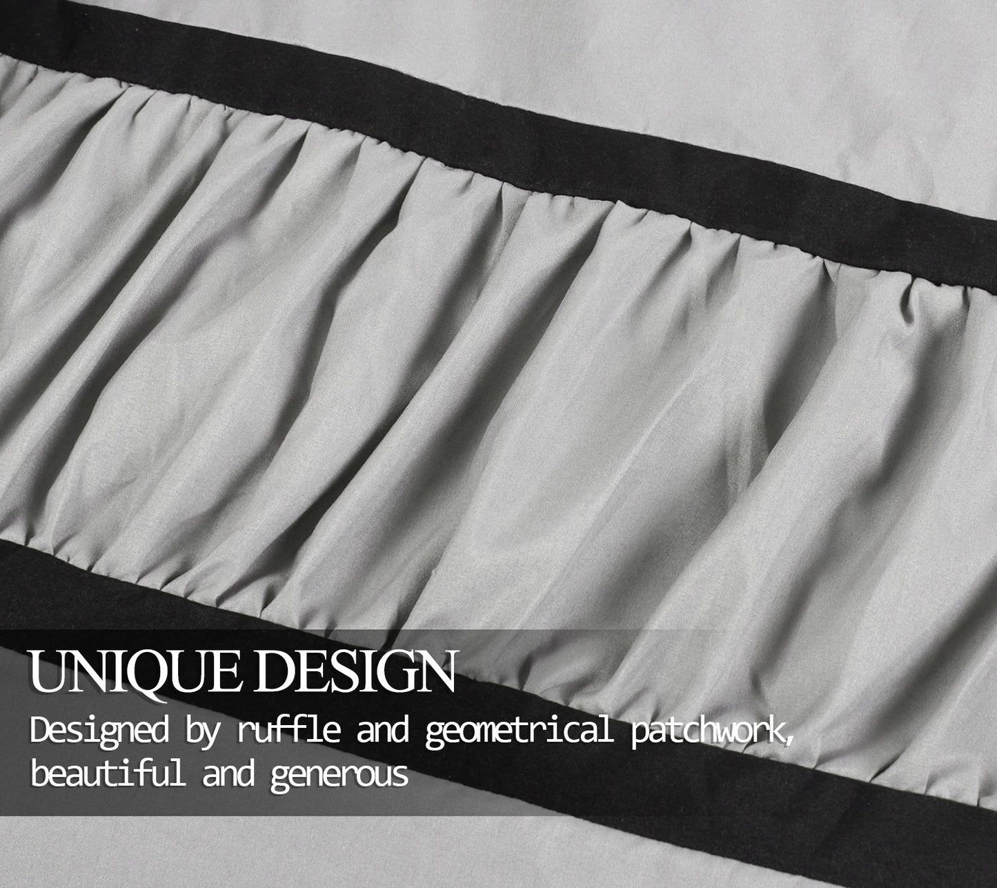 Closeout - 7 Piece Microfiber Ruffle and Patchwork Comforter Set