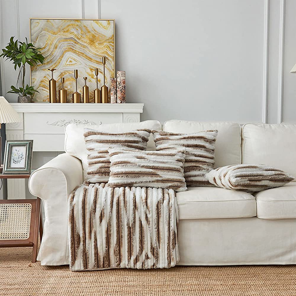 Polyester Blend Throw Square Pillow Cover & Insert (Double Sides) 18x18 inches, throw pillows