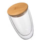 350ml 12oz double walled mug with bamboo lid double-wall glasses with spill proof bamboo lids. perfect for serving tea, coffee, juice, sodas, cocktails, whiskey, scotch, vodka, or your preferred spirit on the rocks.