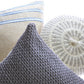 Pale Blue Striped Raw Linen Pillow