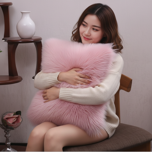 Pack of 1 Furry fur (front) Faux (back) pillow (With or Without Insert) sizes and colors options