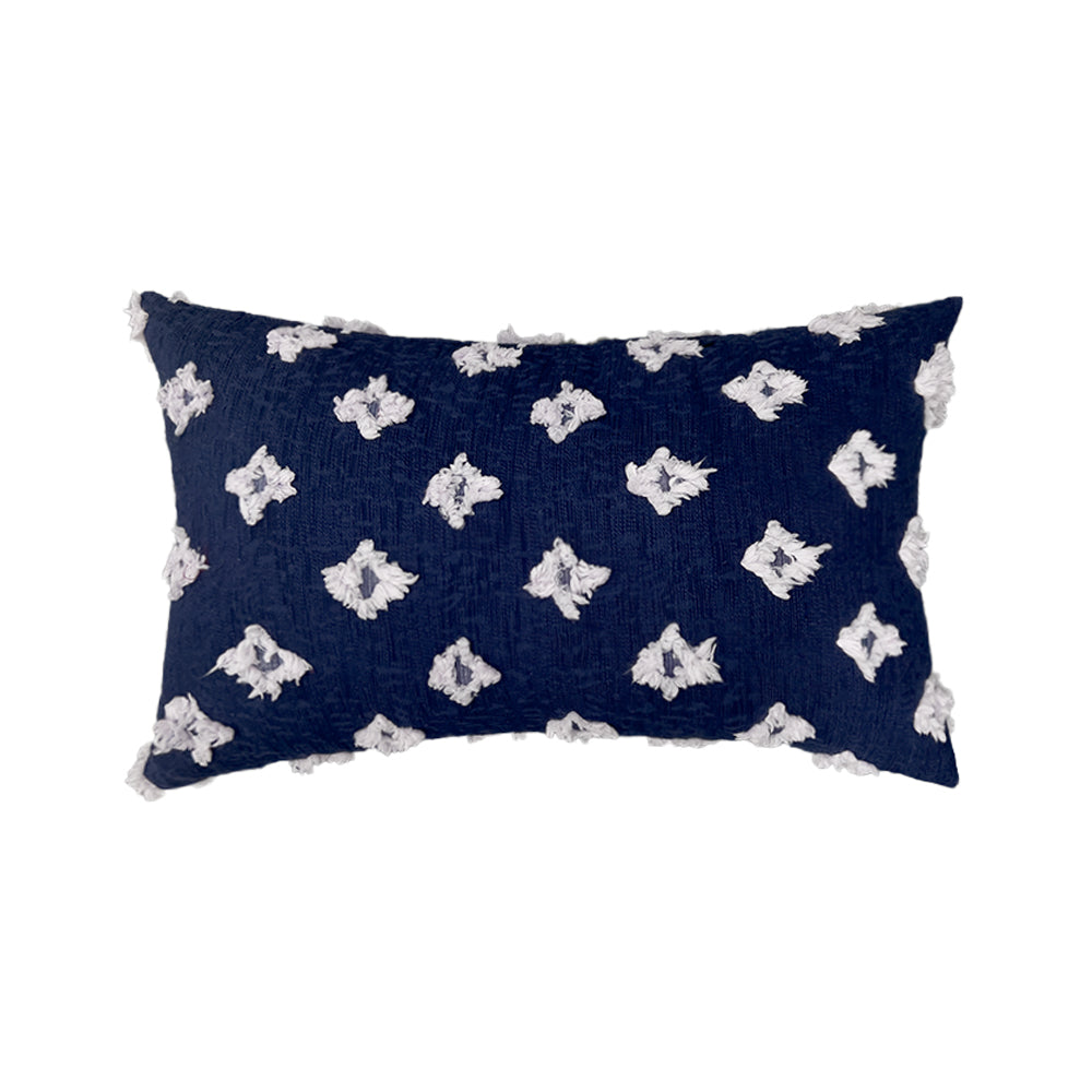 Rectangular Flower Tufted Pillow Daisy flower Lumbar Throw Pillow  (With/Without Inserts) 12x20 inches, pack of 2 throw pillows