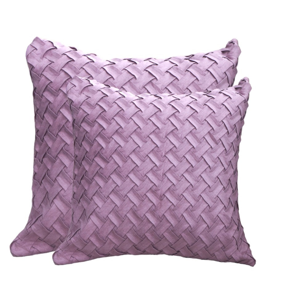 Set of 2 in lavender color with 2 sizes Combo Throw Pillow Covers With Inserts 18"x18" and 20"x20"