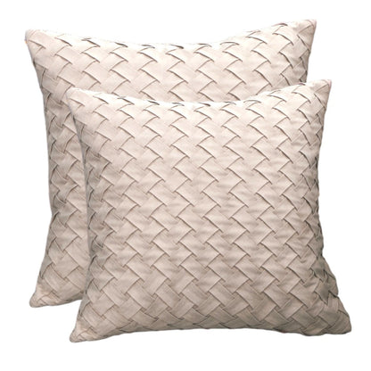 Set of 2 in cream color with 2 sizes Combo Throw Pillow Covers With Inserts 18"x18" and 20"x20"