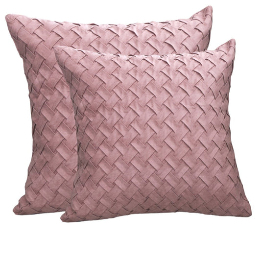 Set of 2 in pink color with 2 sizes Combo Throw Pillow Covers AND Inserts 18"x18" and 20"x20" one of each