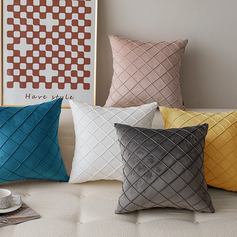 Diamond Cushion Throw Pillows (With/Without Inserts) 18x18 inches, pack of 2 throw pillows