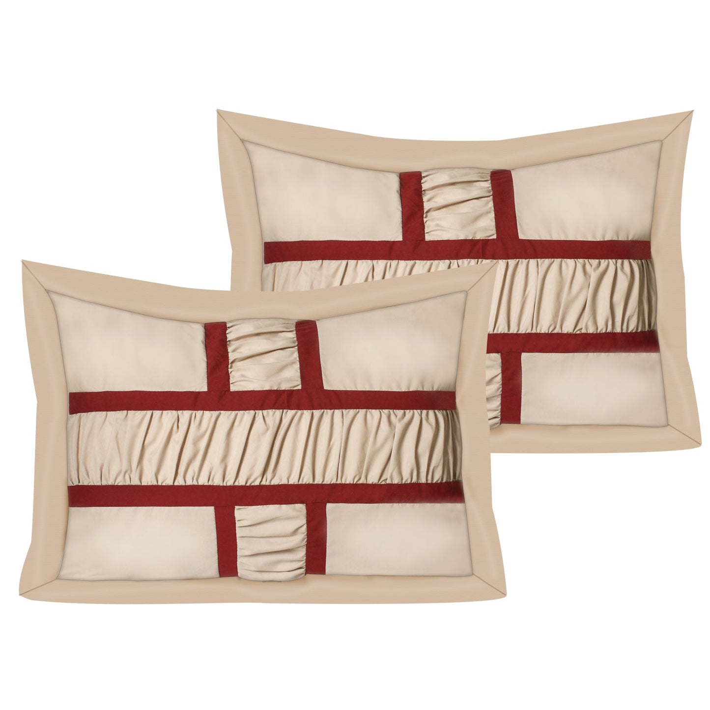 Closeout - 7 Piece Microfiber Ruffle and Patchwork Comforter Set