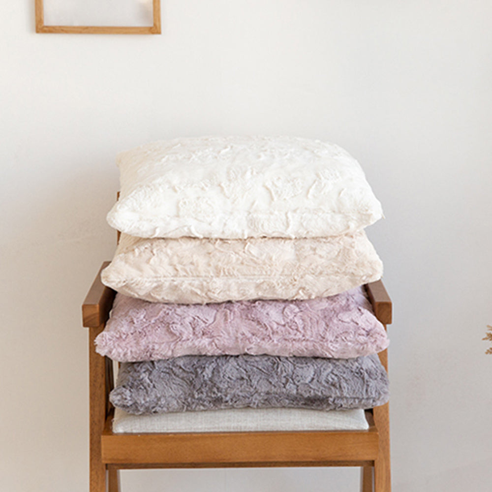 Double sides furry throw pillow case and insert great to snuggle  size 18"x18" WITH INSERT or WITHOUT INSERT pack of 1