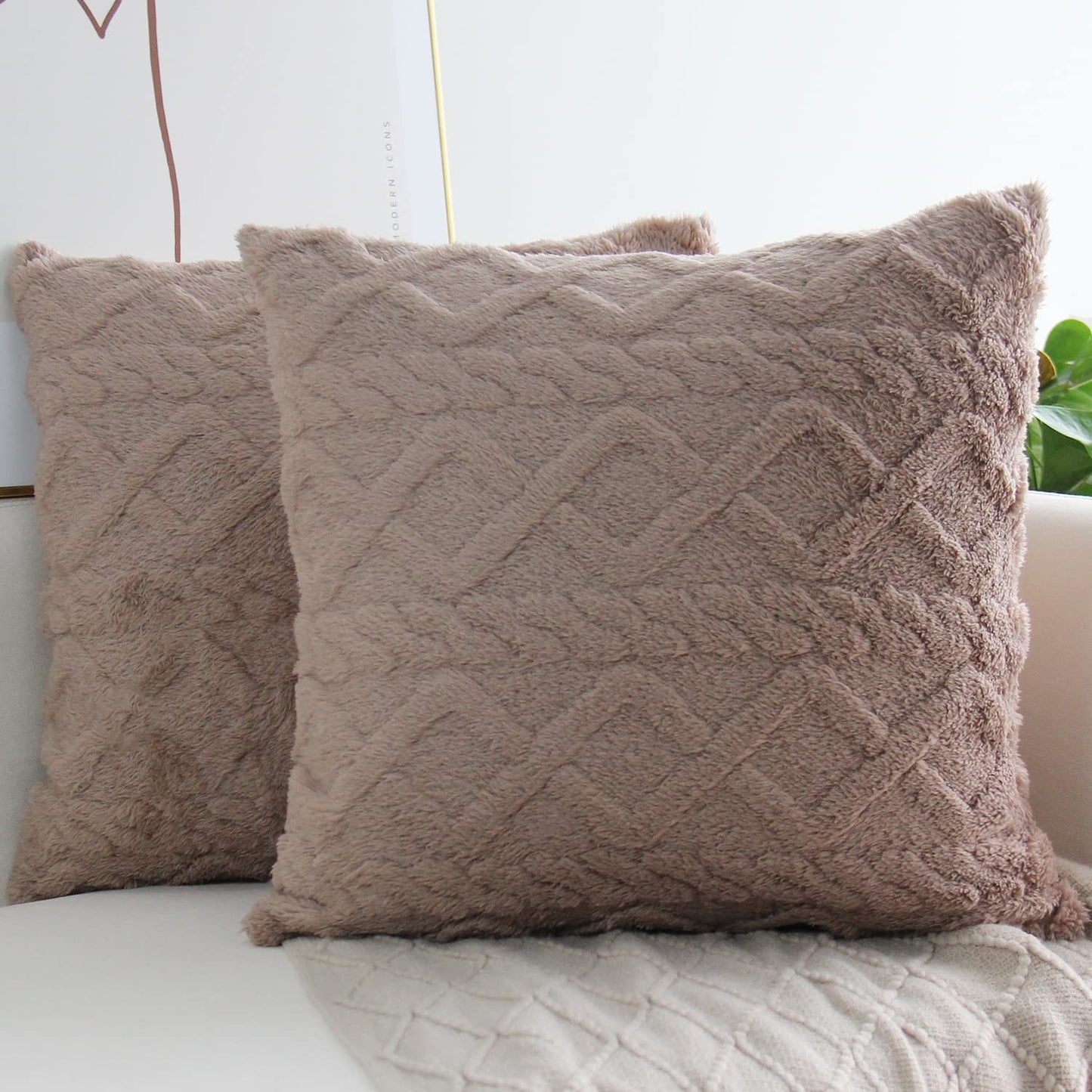 Pack of 2 Double sides throw pillow SUPER SOFT 3D FOLORAL PATTERN size 18"x18"