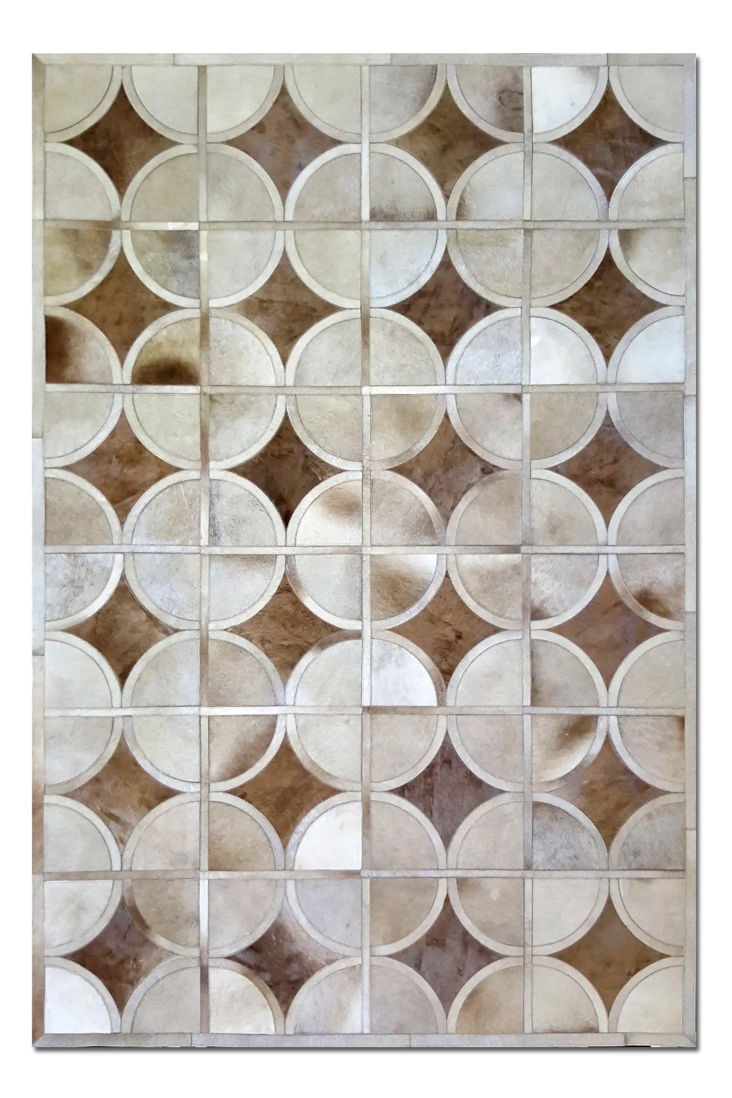 ALPHA – Custom Animal Hide Rug in Geometric Circle Pattern