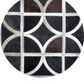 ALPHA – Custom Animal Hide Rug in Geometric Circle Pattern